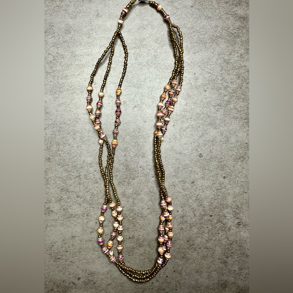 Multi-Strand Beaded Necklace with Magnetic Closure — Boho Style